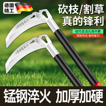 German Seiko sickle lawn mower dual-purpose wood-cutting knife all-steel forged wheat-cutting and weeding tool artifact
