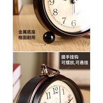 X1AW Retro Small Alarm Clock Desktop Clock Ornament Table Clock Silent Elderly Clock Home Bedroom Clock Stand