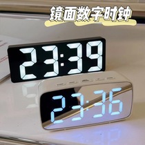 Small alarm clock desktop electronic clock LED luminous mirror silent time display ornament digital desktop clock