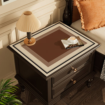Retro style bedside table mat bedroom desktop protective mat no-wash waterproof anti-scalding tablecloth refrigerator dustproof mat cover Retro style bedside table mat bedroom desktop protective mat no-wash waterproof anti-scalding tablecloth refrigerator dustproof mat cover