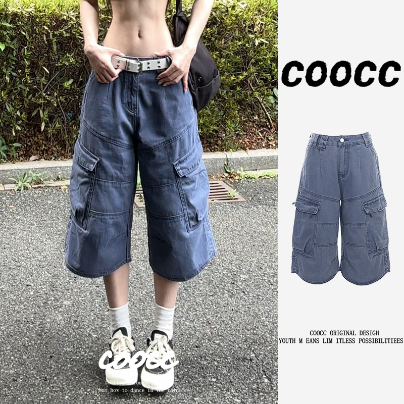 American Retro Multi-Pocket Straight-Leg Cargo Pants for Men, Trendy Loose Casual Workwear Blue Cropped Wide-Leg Pants American Retro Multi-Pocket Straight-Leg Cargo Pants for Men, Trendy Loose Casual Workwear Blue Cropped Wide-Leg Pants