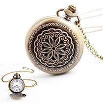 New retro clamshell hollow pocket watch pastoral style hollow carved pocket watch unisex quartz pocket watch