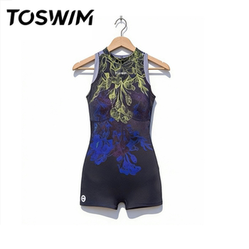 Toswim authentic swimsuit women's one-piece boxer racing hot spring