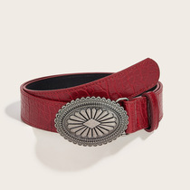 Japanese FC belt womens American retro decorative skirt with suit style personality belt subculture black pants