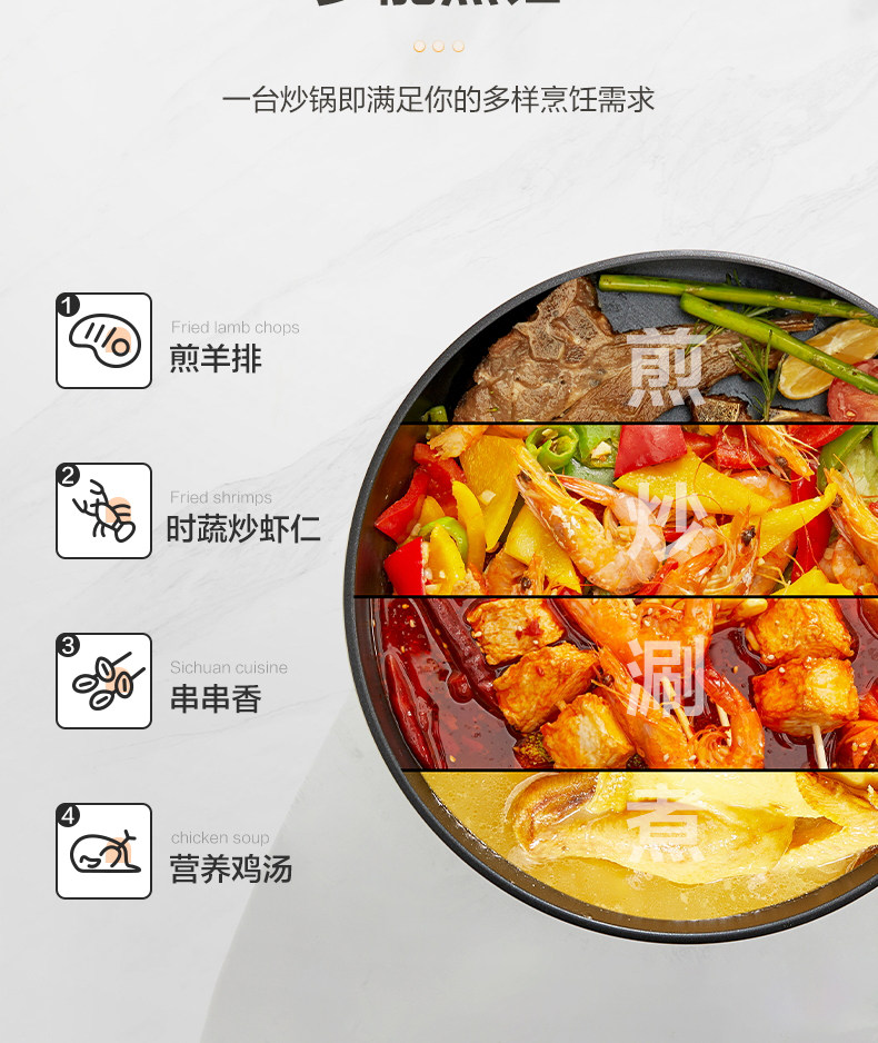 Плиты 苏泊尔电炒锅家用多功能一体炒菜电锅大容量电火锅不粘宿舍电热锅 Supor