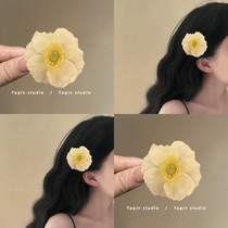 Summer Yellow Flower Simulated Poppy Flower Hair Clip Side Clip Photo Hair Accessory Super Fairy Flower Hair Clamp Hairpin