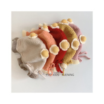 Spot baby cute knitting pot hat personality pixel wood ear girl sweet ear knitted cap small Qing