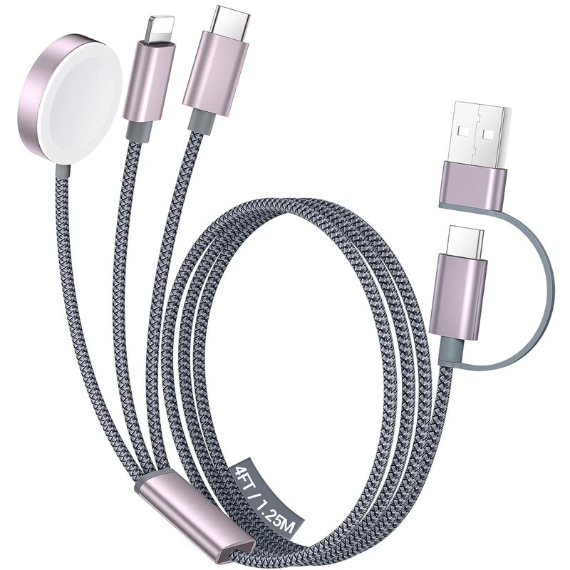 Dual-To-Triple Usb+Type-C Watch iWatch Magnetic Wireless Charger Data Cable Suitable for Apple iPhone 13 /14/15/16/17 Multifunctional Four-In-One Watch Charging Cable Dual-To-Triple Usb+Type-C Watch iWatch Magnetic Wireless Charger Data Cable Suitable for Apple iPhone 13 /14/15/16/17 Multifunctional Four-In-One Watch Charging Cable