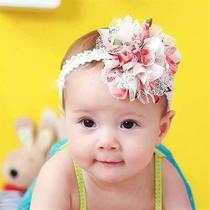 Cute Baby Girl Headband Hair Flower Lace Gauze Hair Ribbon H