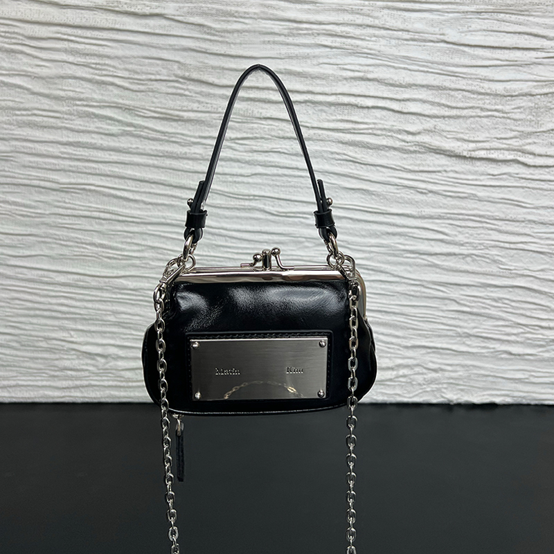 Korean Niche Brand Matin Kim Black Mini Card Holder Shoulder Crossbody Lipstick Bag Handbag Evening Bag