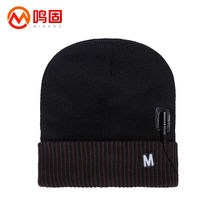 Songhai cold heat cap winter warm cap outdoor cold hat knitted and black side of the black side
