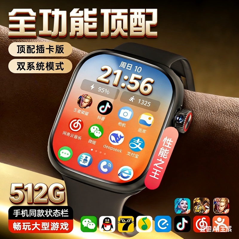 2026 New Model S11 Huaqiangbei S10Promax Smart Phone Watch with Card Slot, Top Configuration Cellular Version