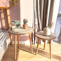 Round Side TableWooden End Table Small Tables Living Room