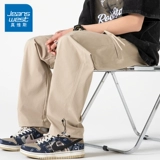 Мужские весенние шелковые штаны для отдыха, в американском стиле, свободный прямой крой