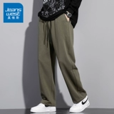 Летние трендовые шелковые штаны, свободный прямой крой, в корейском стиле, оверсайз