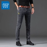 Трендовые демисезонные джинсы, приталенные эластичные штаны, осенние, свободный прямой крой