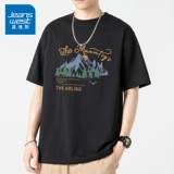 Хлопковая брендовая футболка с коротким рукавом, в американском стиле