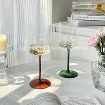 French Straight Silo High Foot Cups Small Crownins Wind Superior Glass Cup Home Red Wine Glass Wine Glass