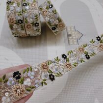 Indian lace fabric small flower accessories curtain edge decoration lace curtain splicing lace width 4cm