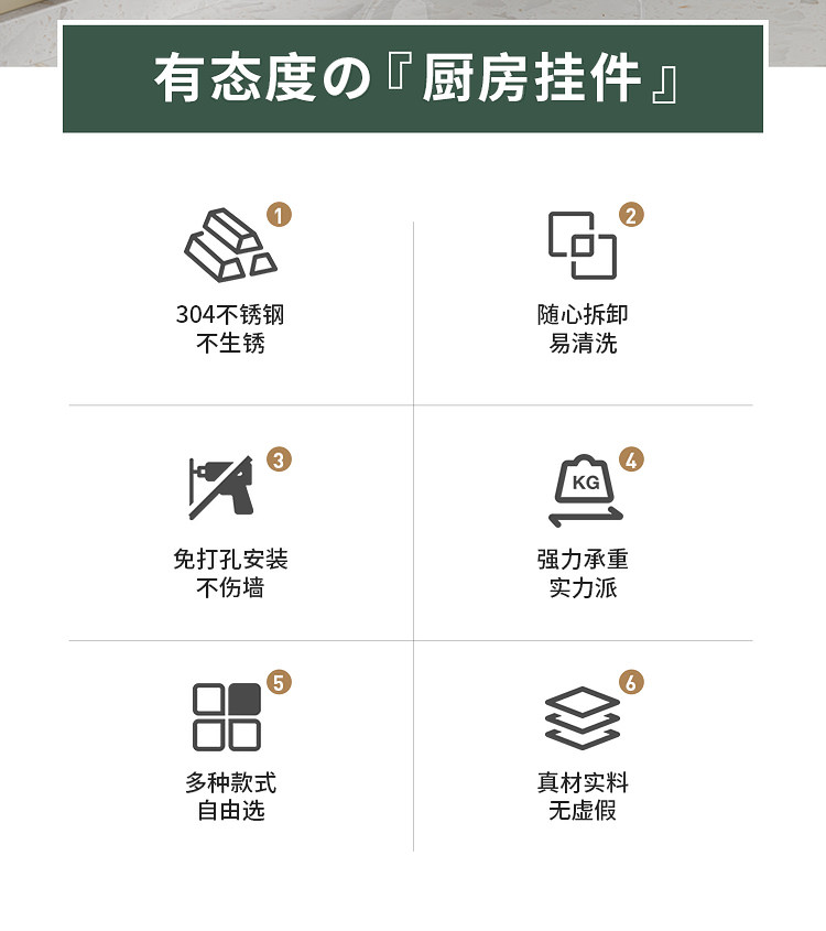 Специи стойки 304不锈钢厨房家用调味罐架壁挂可拆卸瓶罐油盐酱醋调味品置物架子