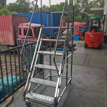 Speed Hair 304 Stainless Steel Mobile Den High Ladder Storeroom Den High Car Platform Ladder Multifunctional Barter Ladder With Wheel Climb