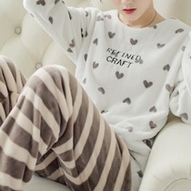 Womens Autumn Winter Warm Flannel Women Pajamas Sets Thick