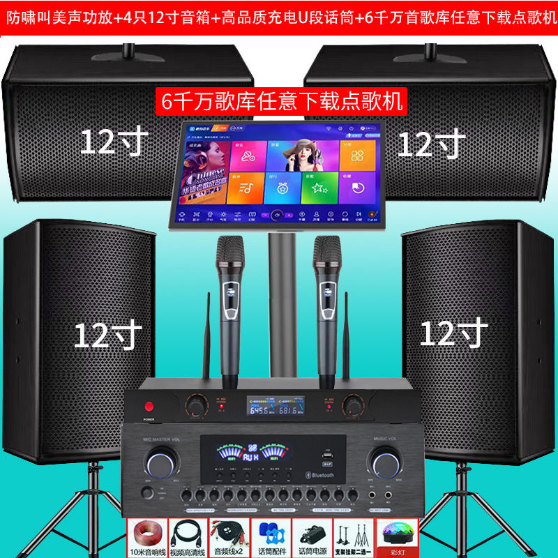 Home Ktv New Karaoke Professional Speaker Ktv Set Karaoke Machine Conference Bluetooth Anti-Howling Subwoofer