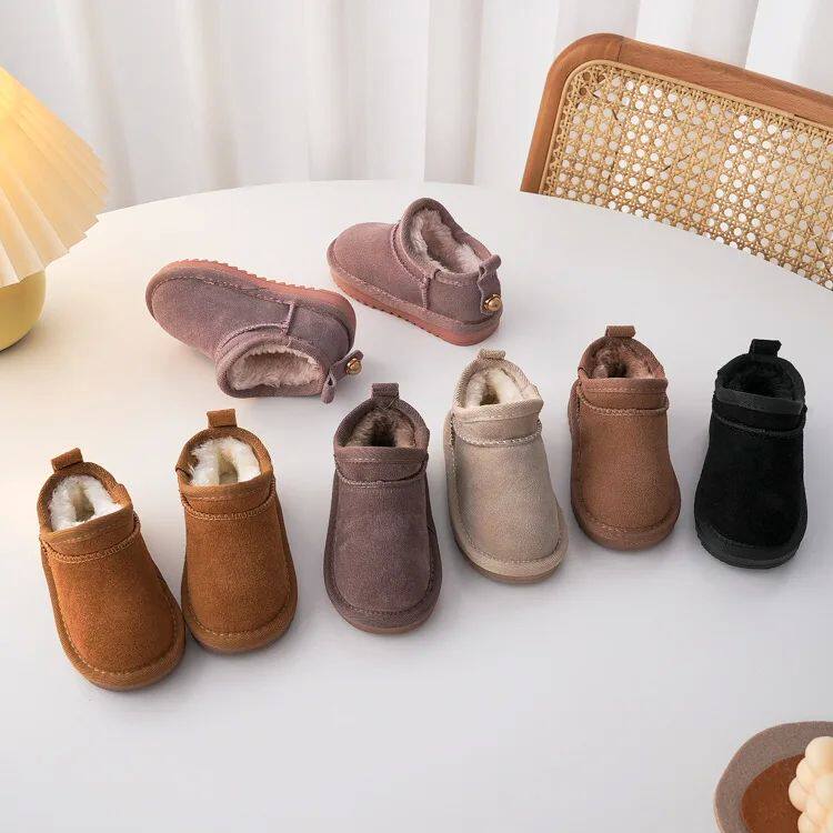 Детские ботинки девочка Geniune Leather Classic Button Snow Bo Bo 