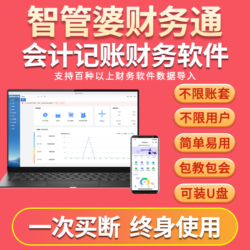 Zhi Guan Po Accounting and Financial Software Single-User Version Financial Software for Small Enterprises Accounting Agency Accounting and Cashiering Management System Online Version Cloud Accounting Genuine Software