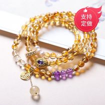 Pengsen Jewelry natural citrine three-circle bracelet with natural pearl hair crystal amethyst bracelet jewelry wholesale