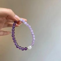 Lavender Amethyst Bracelet Double Piece Niche Design Light Luxury Ins Bestie Small Fresh Crystal Bracelet