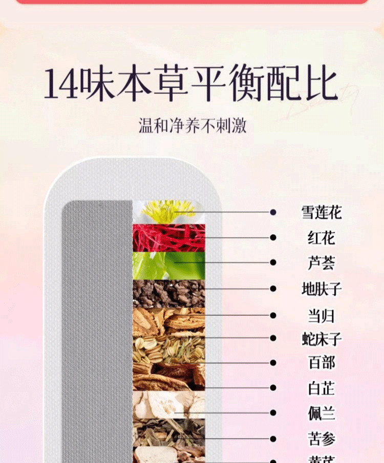 【中國直郵】 婦炎潔 雪蓮草本護墊私密護理 墊淨養貼植萃養護衛衛生巾草本護理貼 2貼/盒*3盒