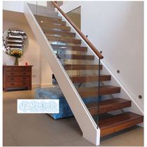 Staircase manufacturer customized steel plate handrails solid wood stairs glass stair steps stair guardrails attic steel channel foundation