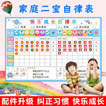 Accueil Dibao Table auto-disciplinée Children Good Habits Growth Planning Beats Card Record Table Kindergarten Awards Stickers Kids Life Study Time Program Table Magnetism Inspiring Baby Credits Table