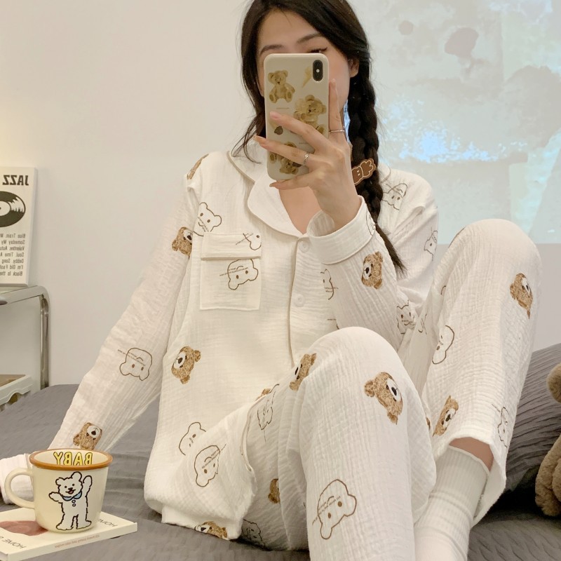 全棉纯棉月子服夏季薄款产后哺乳4月份5孕妇睡衣女产妇全棉两件套 — 20