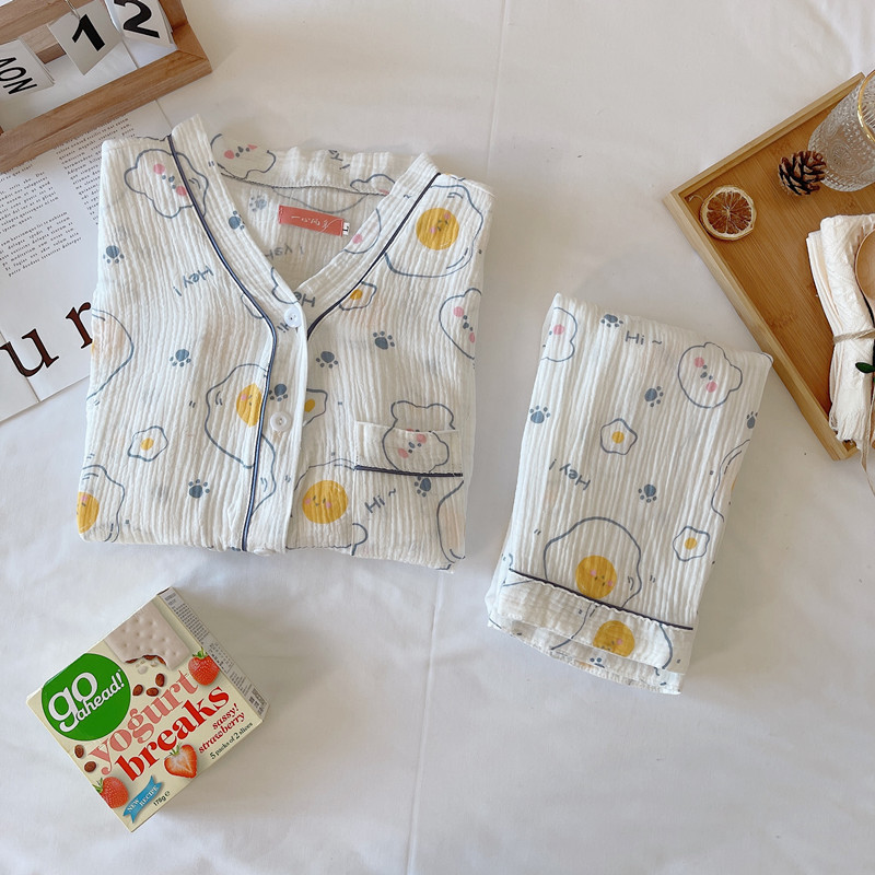 全棉纯棉月子服夏季薄款产后哺乳4月份5孕妇睡衣女产妇全棉两件套 — 43