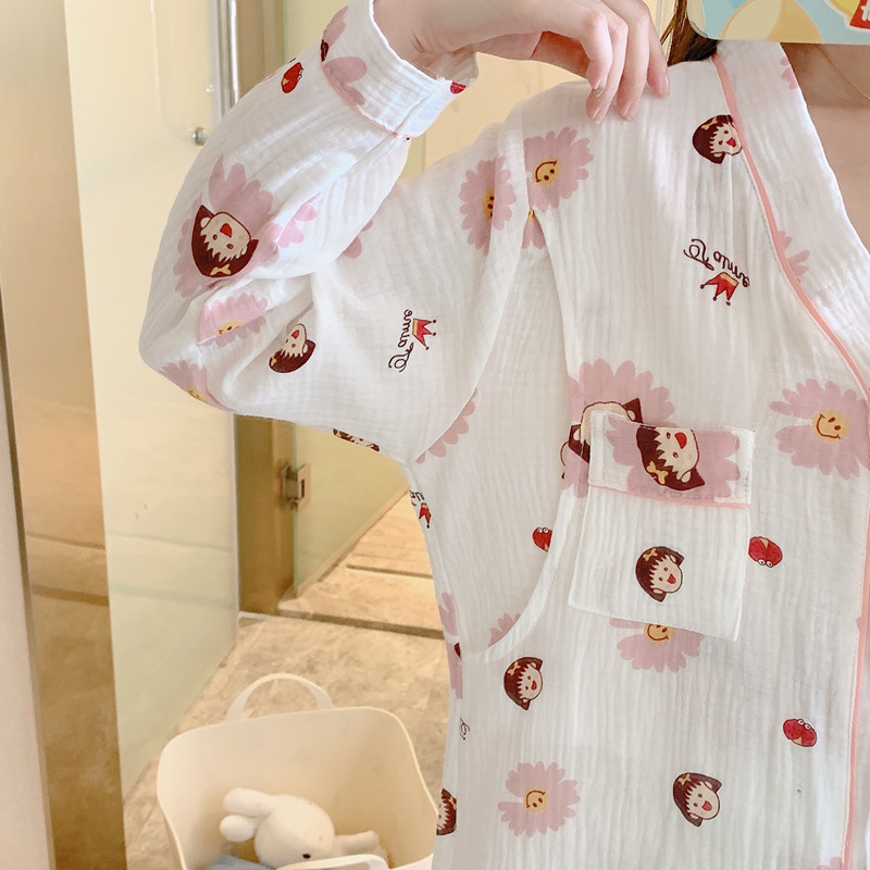 全棉纯棉月子服夏季薄款产后哺乳4月份5孕妇睡衣女产妇全棉两件套 — 15