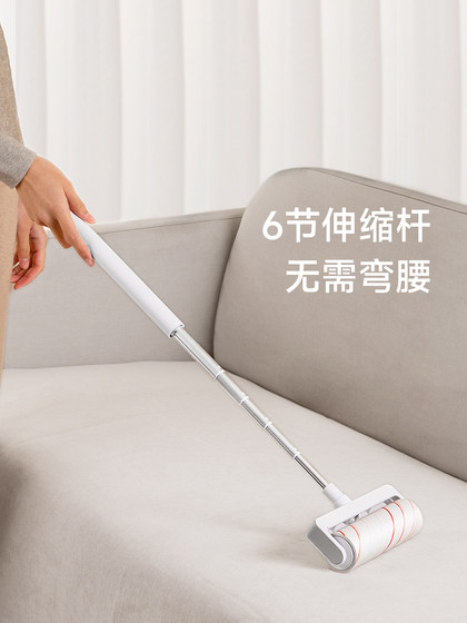 蓝小鱼滚筒粘毛器替换纸滚刷除尘粘毛发家用衣服毛发清理可撕式纸