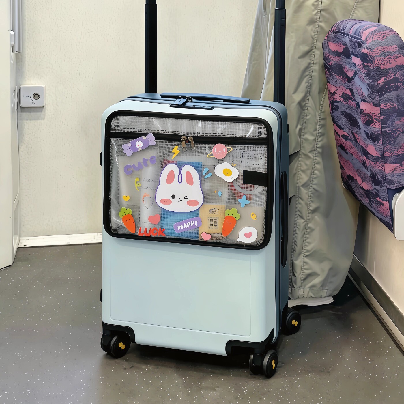 Luggage expander! Transparent front-facing waterproof large-capacity portable luggage organizer.