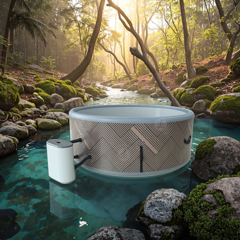 Cross-Border Hot-Selling Inflatable Massage Bathtub Round Hot Tub Spa Bathtub 4~6 Person Bubble Spa Constant Temperature Swimming Pool