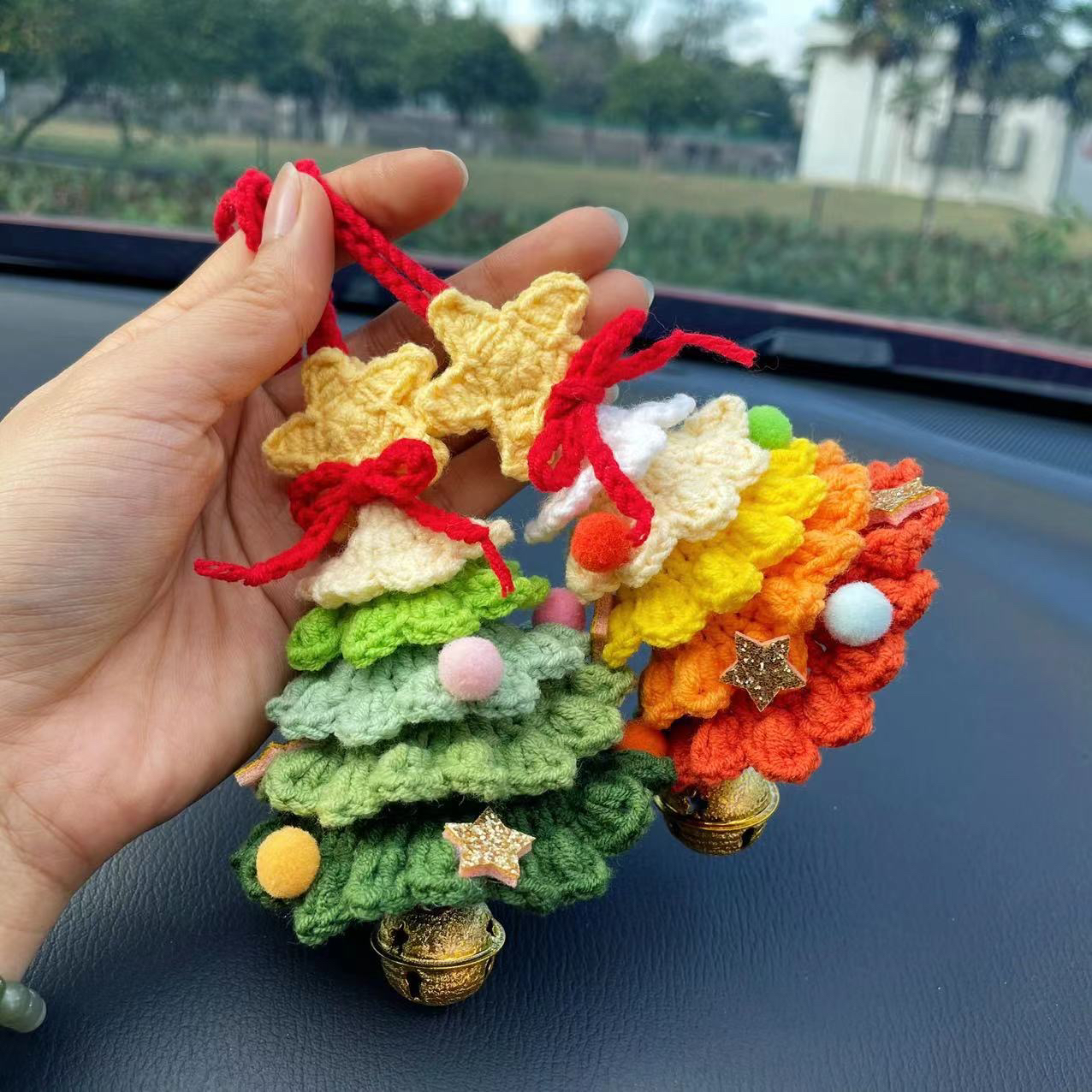 Nuovo albero di Natale decorazione specchietto retrovisore auto interno filato ciondolo_voghion.com