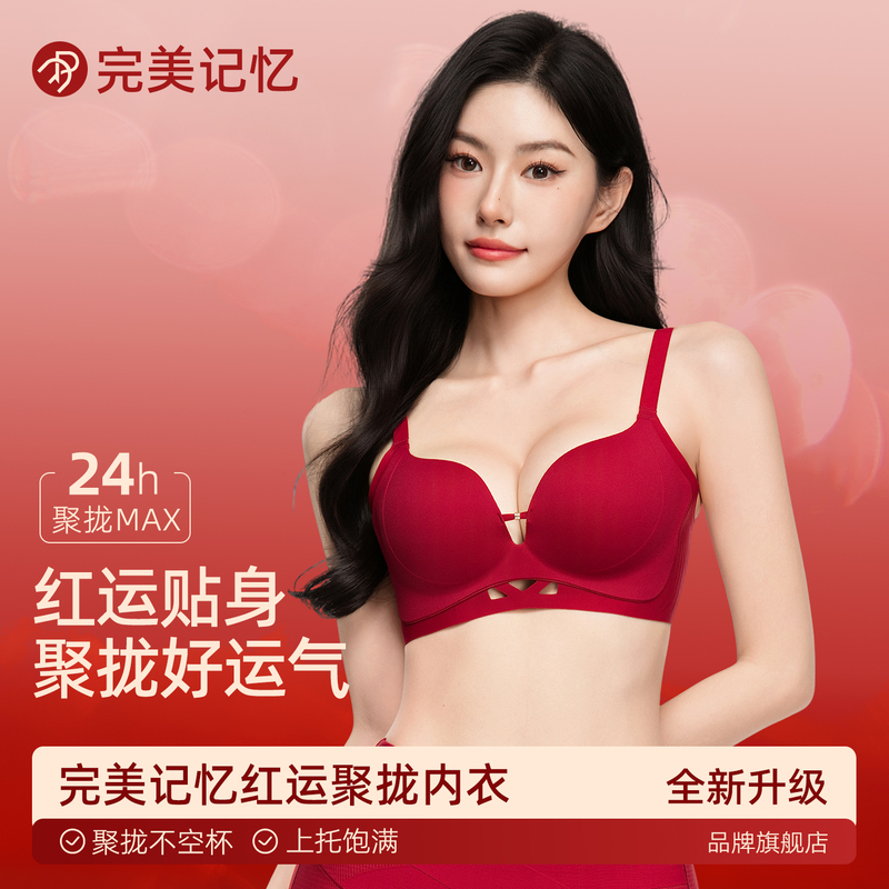 Perfect Memory Red Zodiac Year Underwear for Women, Small Chest Push-Up Bra, 2026 Year of the Horse Wedding Bride Bra Perfect Memory Red Zodiac Year Underwear for Women, Small Chest Push-Up Bra, 2026 Year of the Horse Wedding Bride Bra