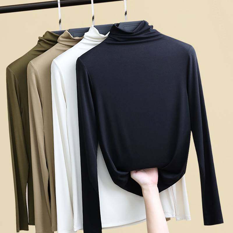 Paris design Ceciliaorg half-height collar bottom-shirt female inner lap 2023 new foreign air pure cotton thickened-Taobao