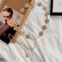 Japanese FC female Korean version high-end metal waist chain with suit dress sub-belt casual fashion chain