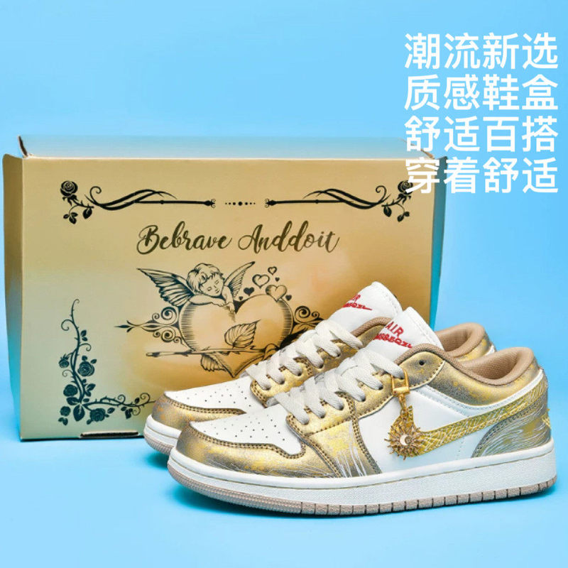 Aj Men's Shoes New Model Sun God Apollo Dunk Year of the Horse Limited Edition Aj1 Air Force One Casual Sports Sneakers for Women Aj Men's Shoes New Model Sun God Apollo Dunk Year of the Horse Limited Edition Aj1 Air Force One Casual Sports Sneakers for Women
