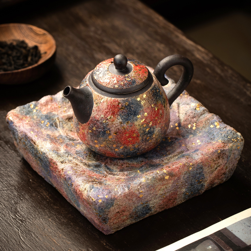 Retro Ceramic Teapot Made from Old Rock Mud, Handmade, Can Be Used to Cultivate Colorful Teapots, Kung Fu Tea Set, Tea Brewing Pot