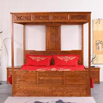 Canopy bed solid wood new Chinese style elm Qiangong Babu bed furniture imitation ancient palace bed double wedding bed manufacturer