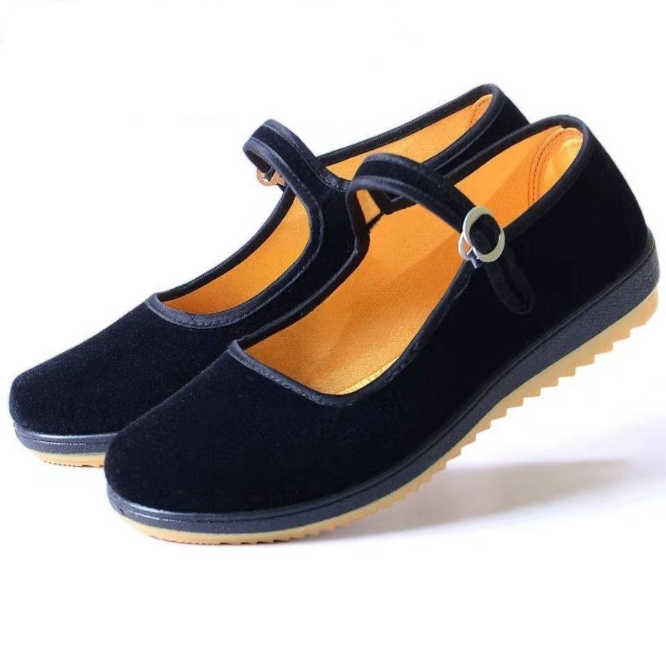 Обувь для янгэ 民族秧歌舞蹈黑色跟布鞋女胶州藏族东北民间高跟舞鞋检定考试专用儿童