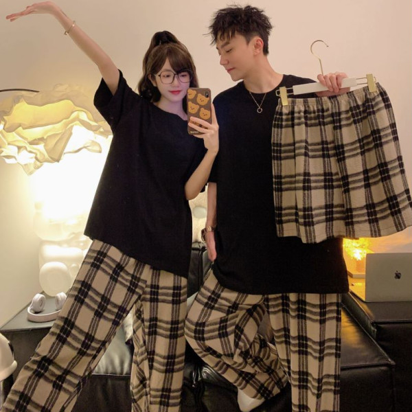Fat mm 125kg Pure Cotton Couple Pajamas for Men and Women 2024 Summer New Style Large Size High-End Loose Casual Home Wear