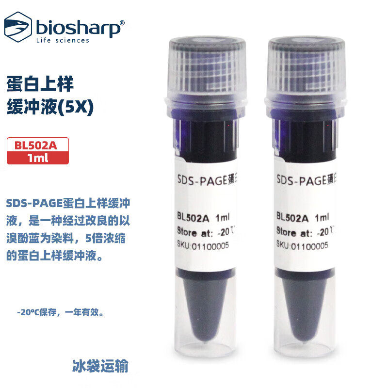 BIOSHARP LIFE SCIENCES 白鲨 BL502A BL502B  SDS-PAGE蛋白上样缓冲液(5X) 2*1ml/10ml/包